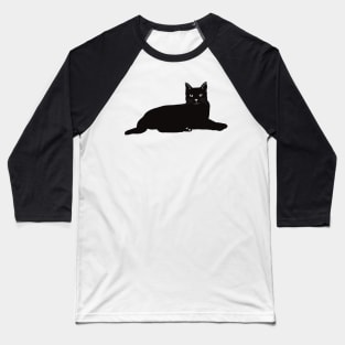 The Black cat is chilling and watching you. Baseball T-Shirt